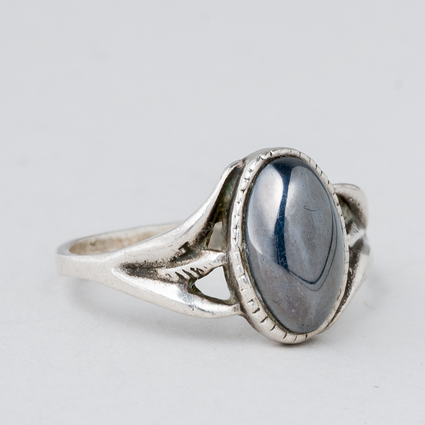 Ring schwarzer Stein 2,75 g 925er Silber Größe 54 (17,2 mm Ø)1