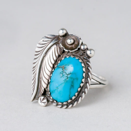 Silber Ring 925 Blauer Stein Größe 51 (16,2 mm Ø) 3,52 g0