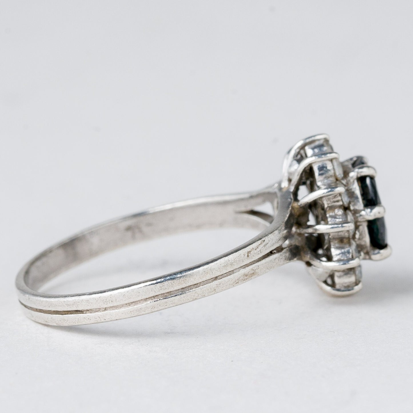 Silber Ring 925 Blauer Stein Größe 57 (18,1 mm Ø) 2,86 g2