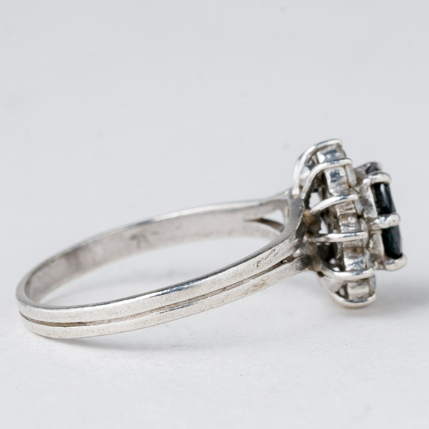 Silber Ring 925 Blauer Stein Größe 57 (18,1 mm Ø) 2,86 g2