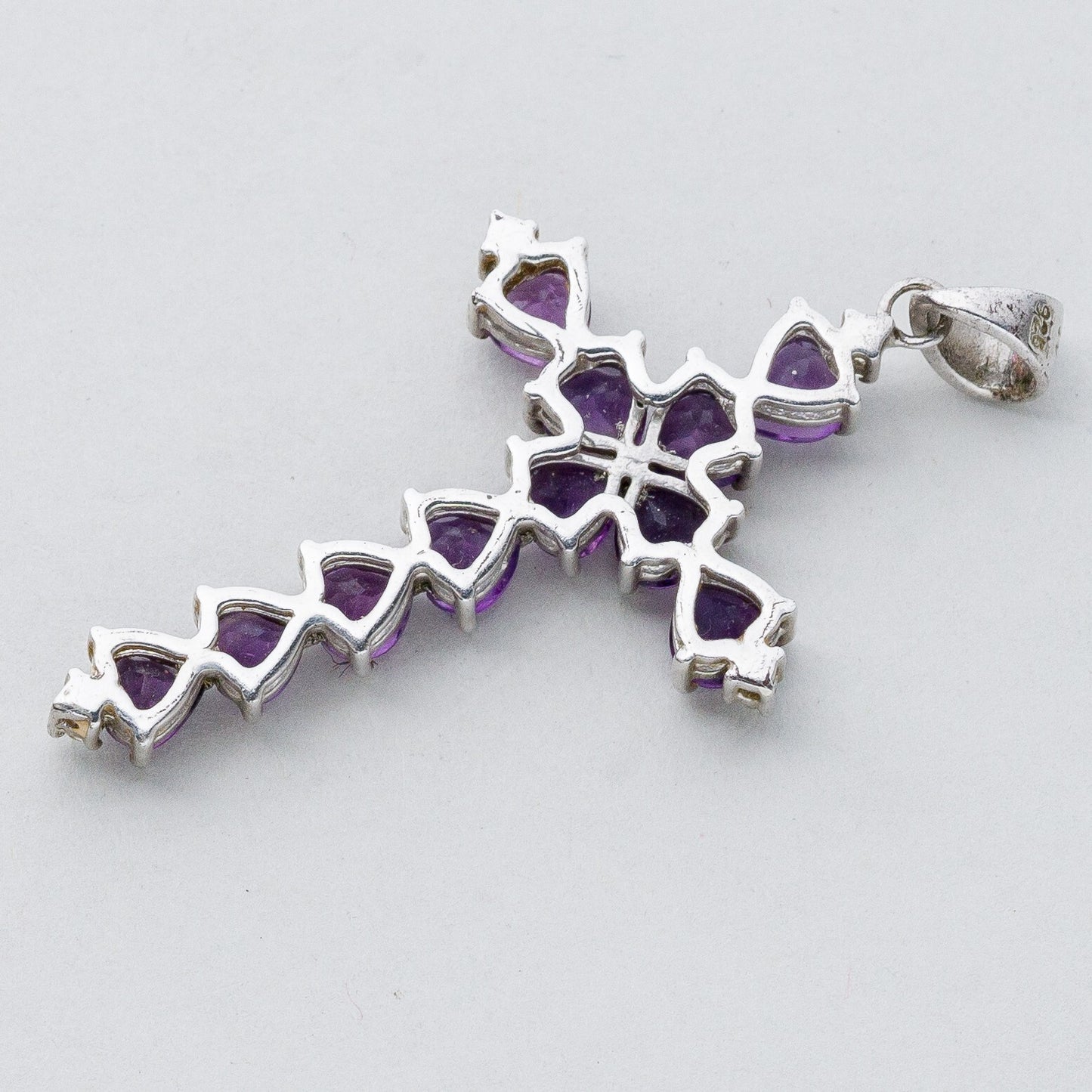 Silber Anhänger Kettenanhänger 925 Kreuz Lila Steine 4,53 g3