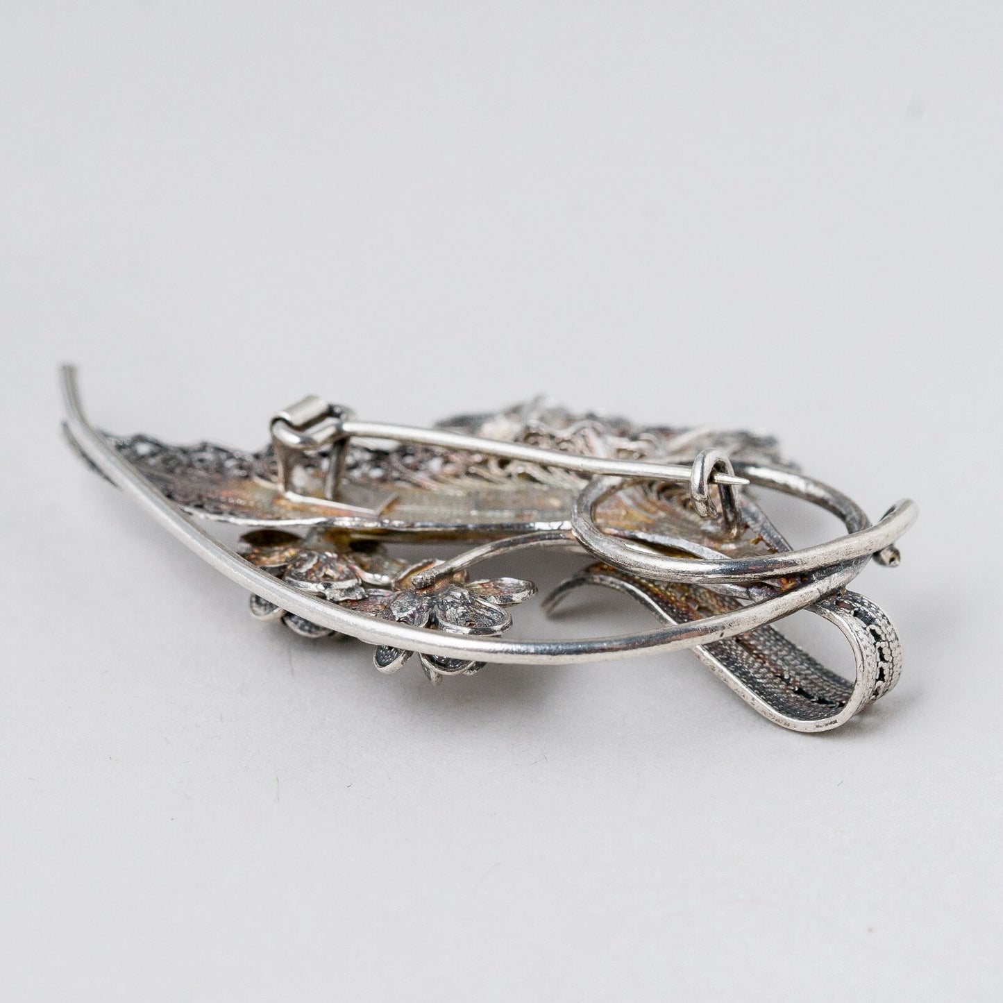 Brosche 925 Silber Filigran 5,3 cm 8,27 g5
