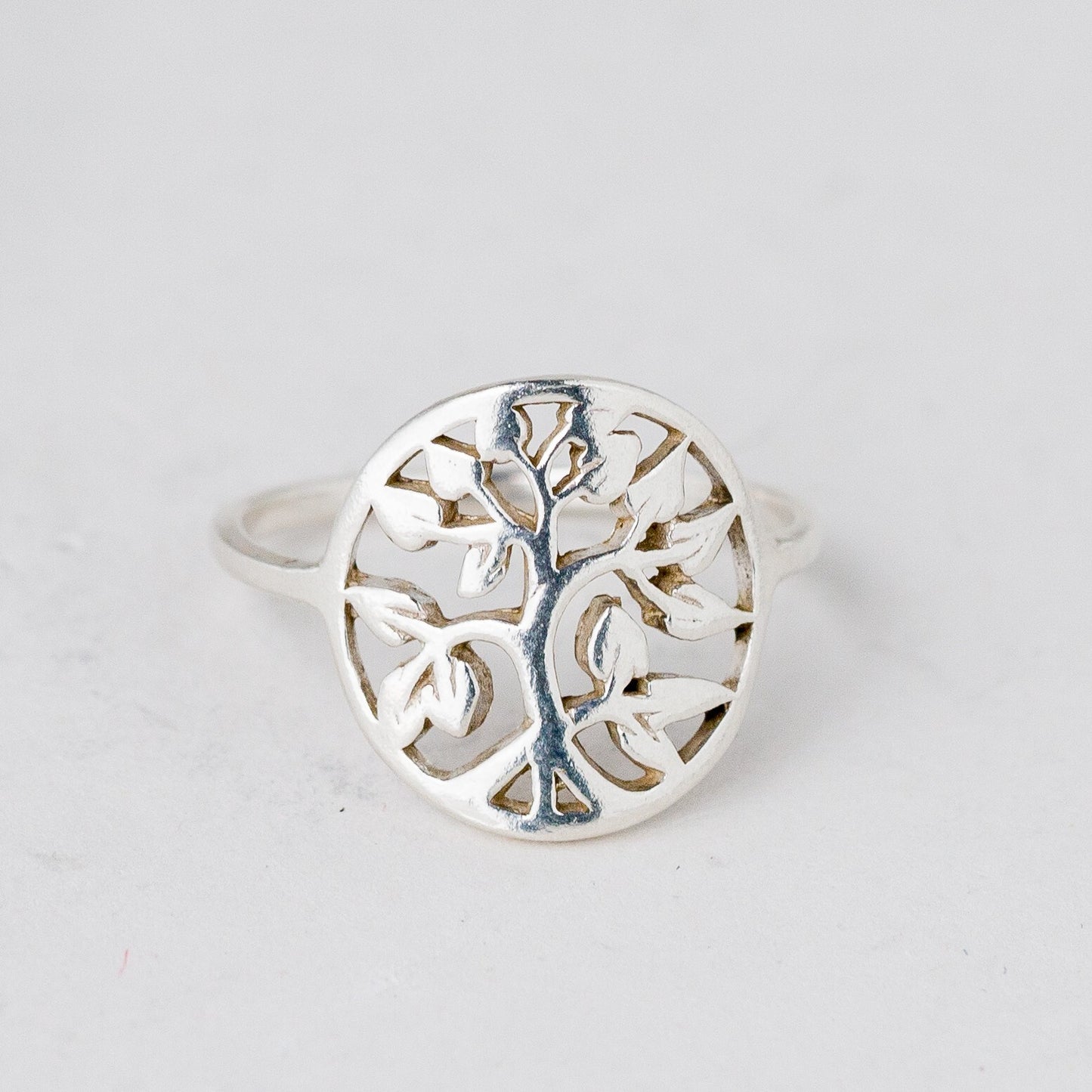 Silber Ring 54 (17,2 mm Ø) 925 Baum 2,23 g1