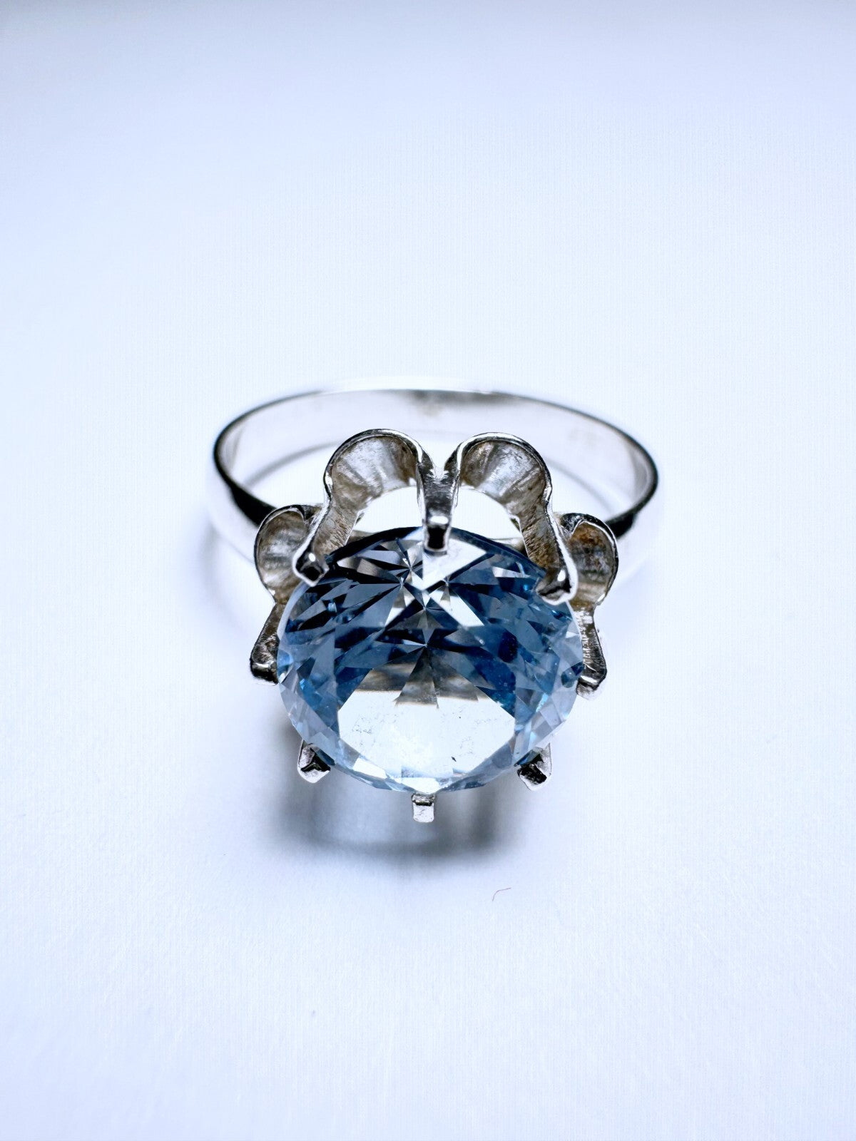 Ring 925er Silber Größe 54 Hellblauer runder Stein 3,26g0