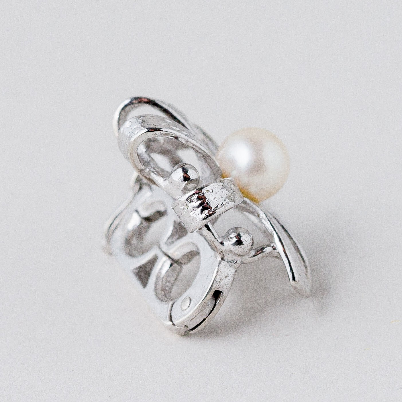 Silber Spange Perle 925 4,11 g3