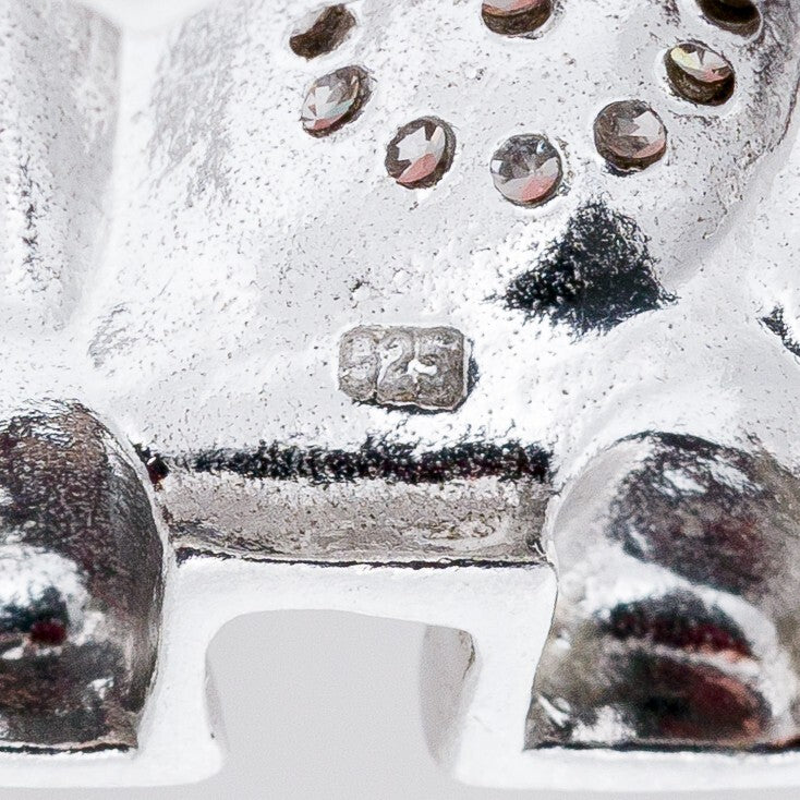 Anhänger Silber 925 Elefant Weiße und Rote Steine 2,3 cm 4,26 g6
