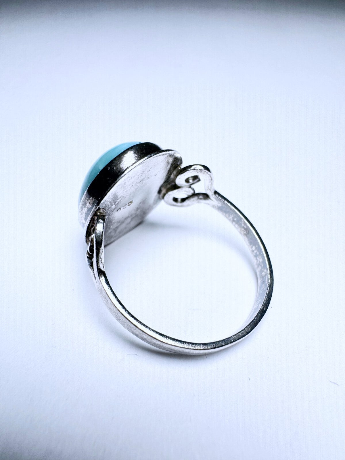 Ring 925er Silber Größe 58 türkiser Cabochon 4,4g2