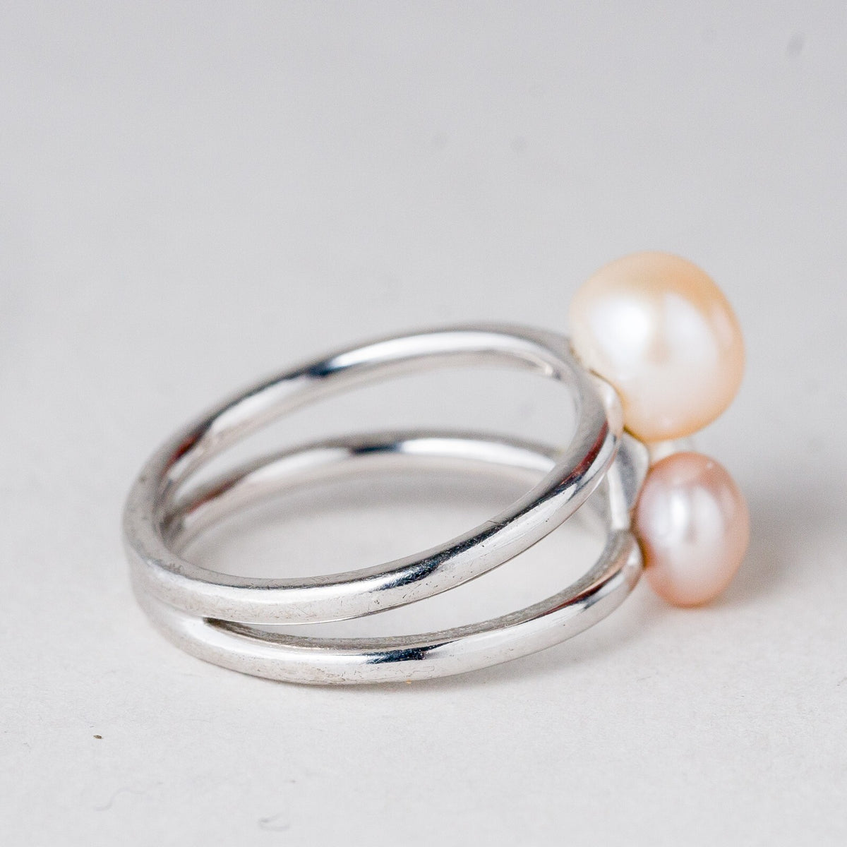 Silber Ring 925 Perlen Größe 53 (16,8 mm Ø) 4,38 g4