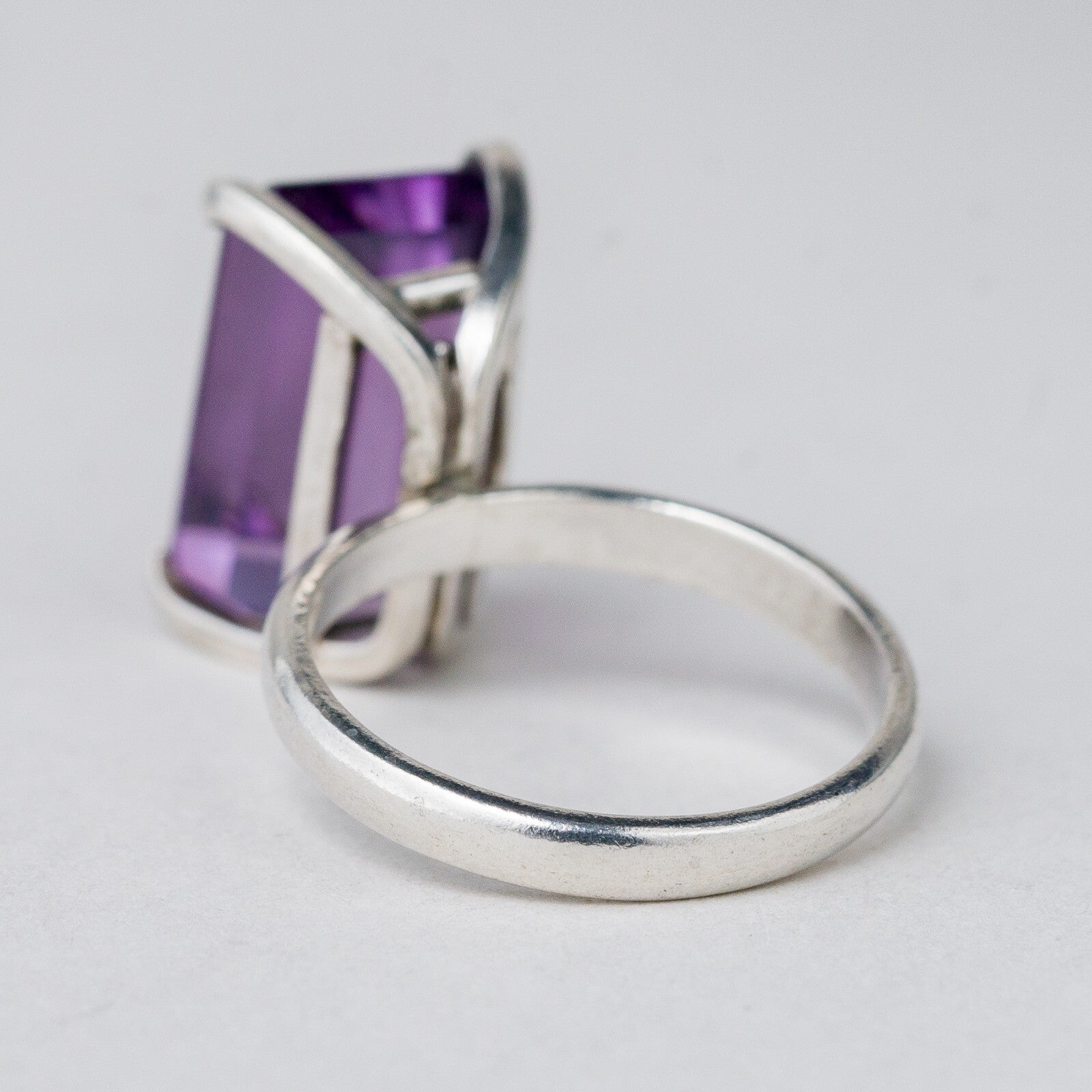 Silber Ring Lila Stein Größe 52 (16,5 mm Ø) 4,5 g2