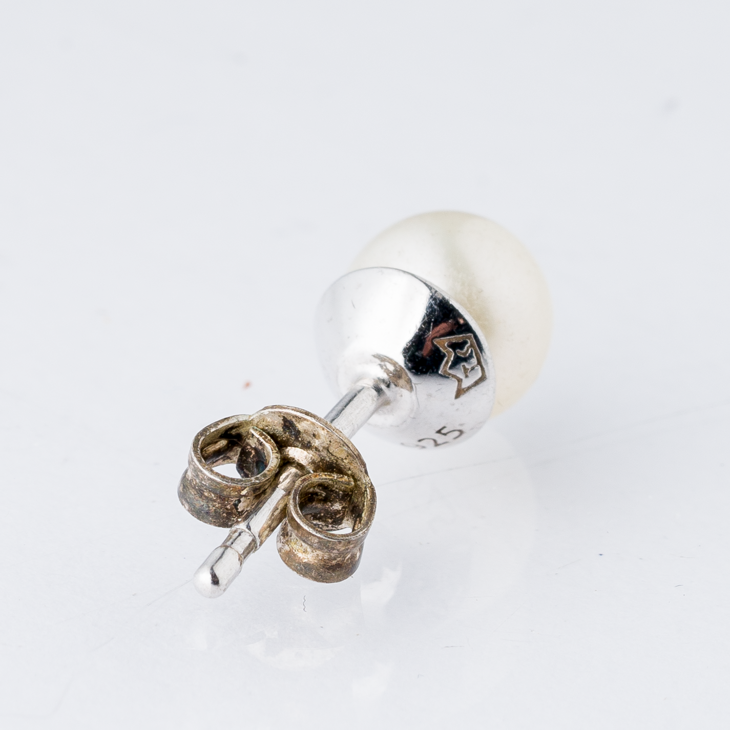 Einzelner Ohrring Ohrstecker Perle Silber 0,76 g3