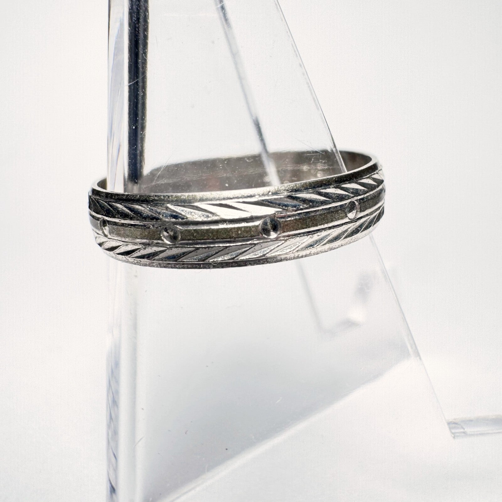 Ring 925er Silber (gestempelt) Größe 57 mit Muster 1,65g2