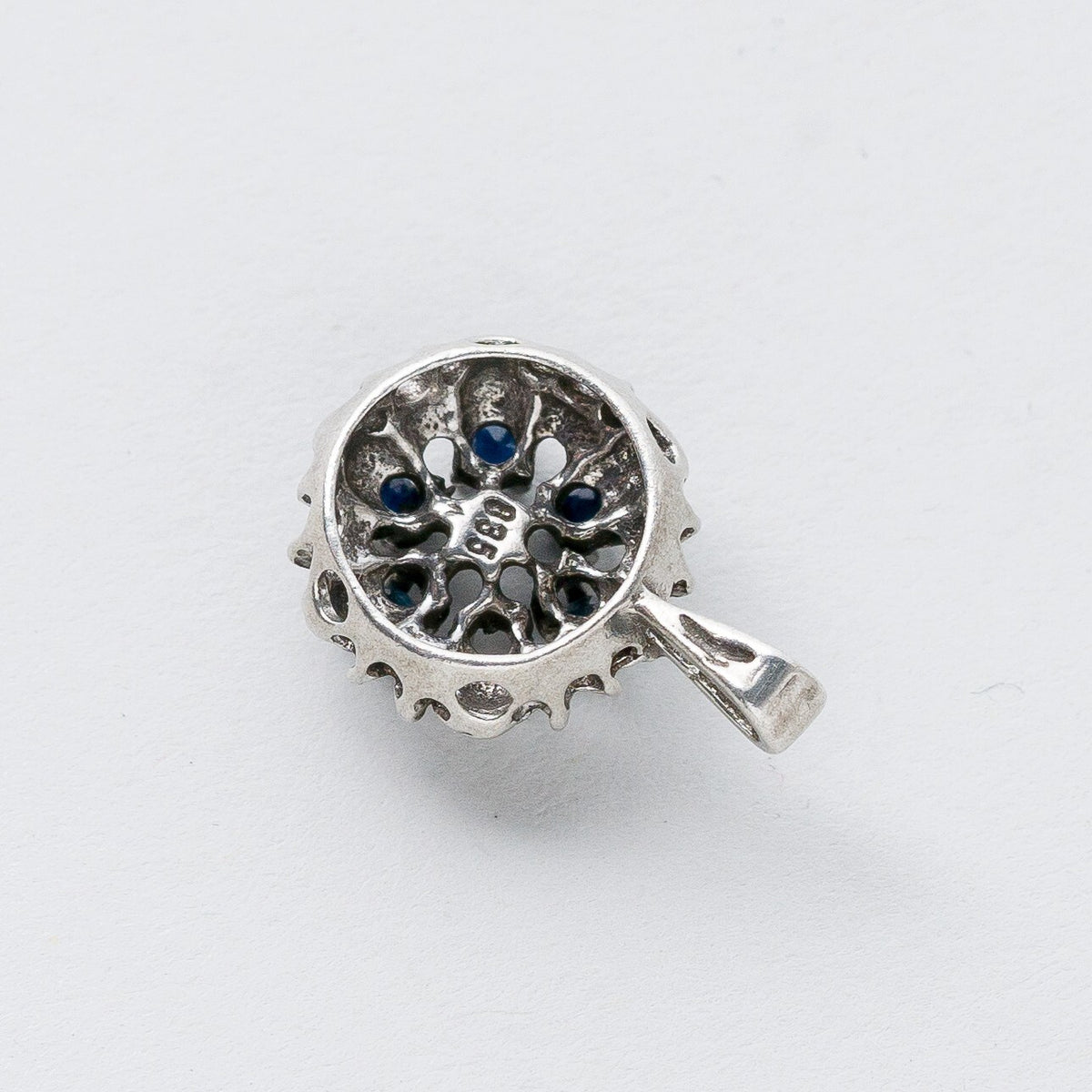 Anhänger Silber 835 Blaue Steine 1,8 cm 1,79 g4