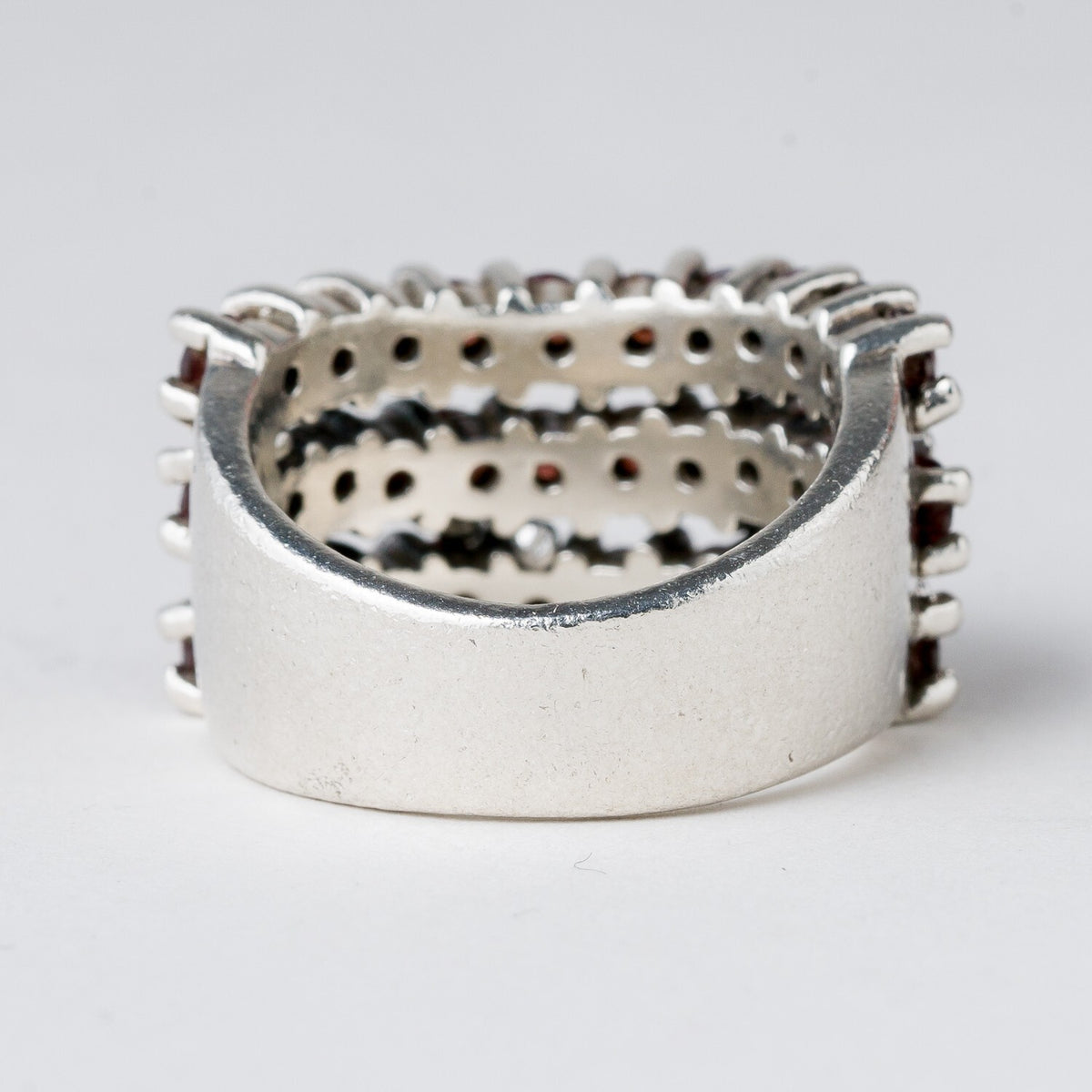 Silber Ring 925 Rote Steine Größe 56 (17,8 mm Ø) 12,61 g3