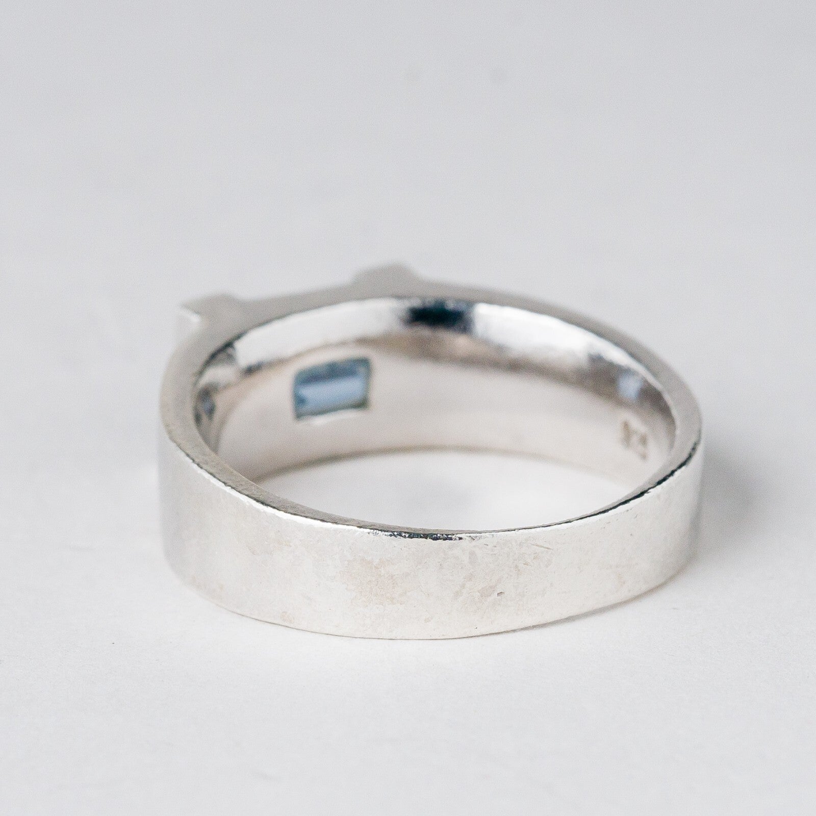 Silber Ring 925 Blauer Stein Größe 54 (17,2 mm Ø) 5 g2