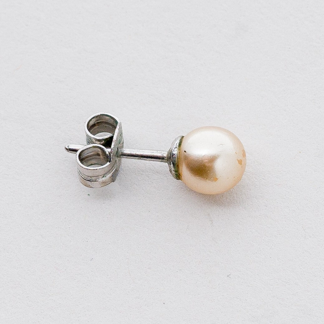 Einzelner Ohrring Ohrstecker Silber Perle 0,48 g5