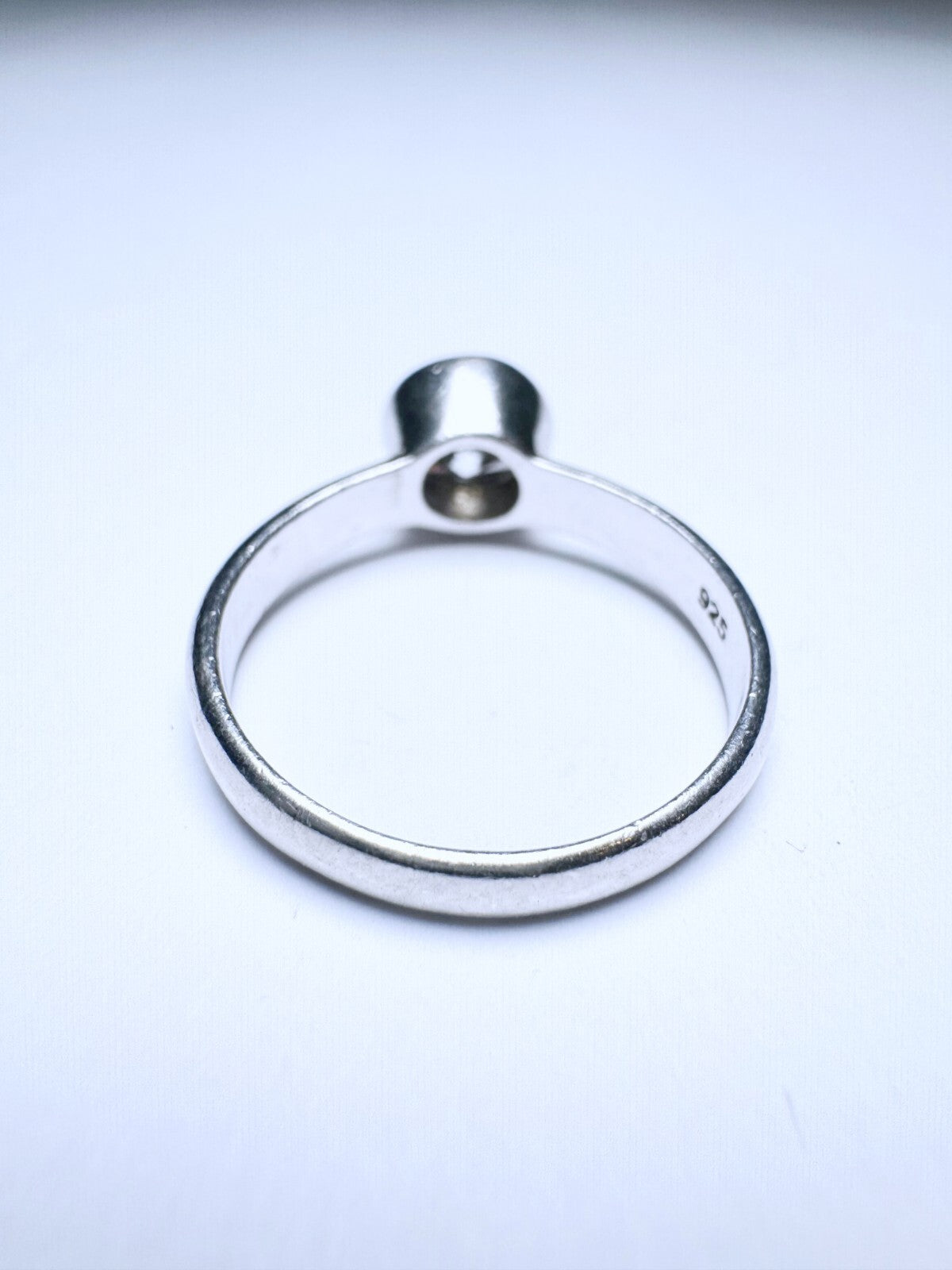 Ring 925er Silber Größe 58 Großer weißer Stein 3,48g3