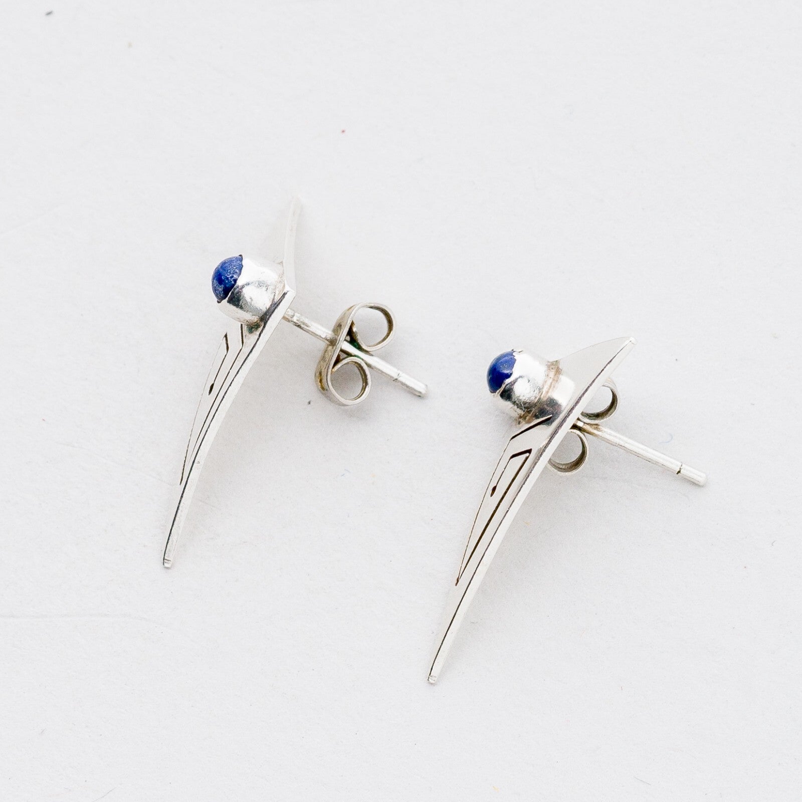 Ohrstecker 925er Silber Blaue Steine 2,69 g3