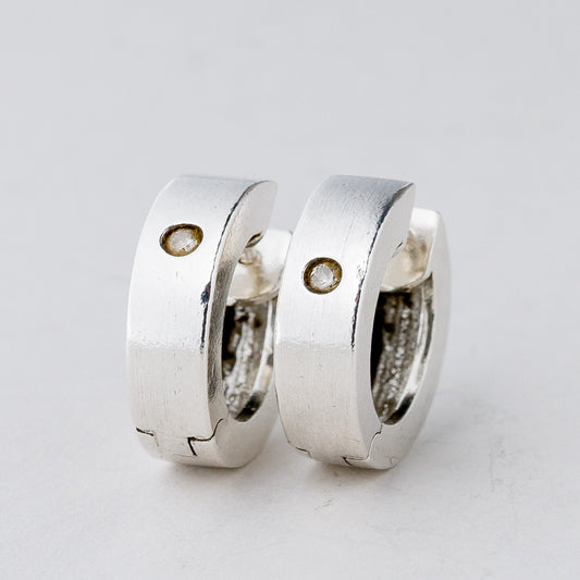 Silber Ohrringe 925 Weißer Stein 6,31 g0