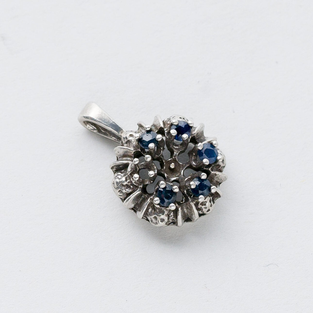 Anhänger Silber 835 Blaue Steine 1,8 cm 1,79 g2