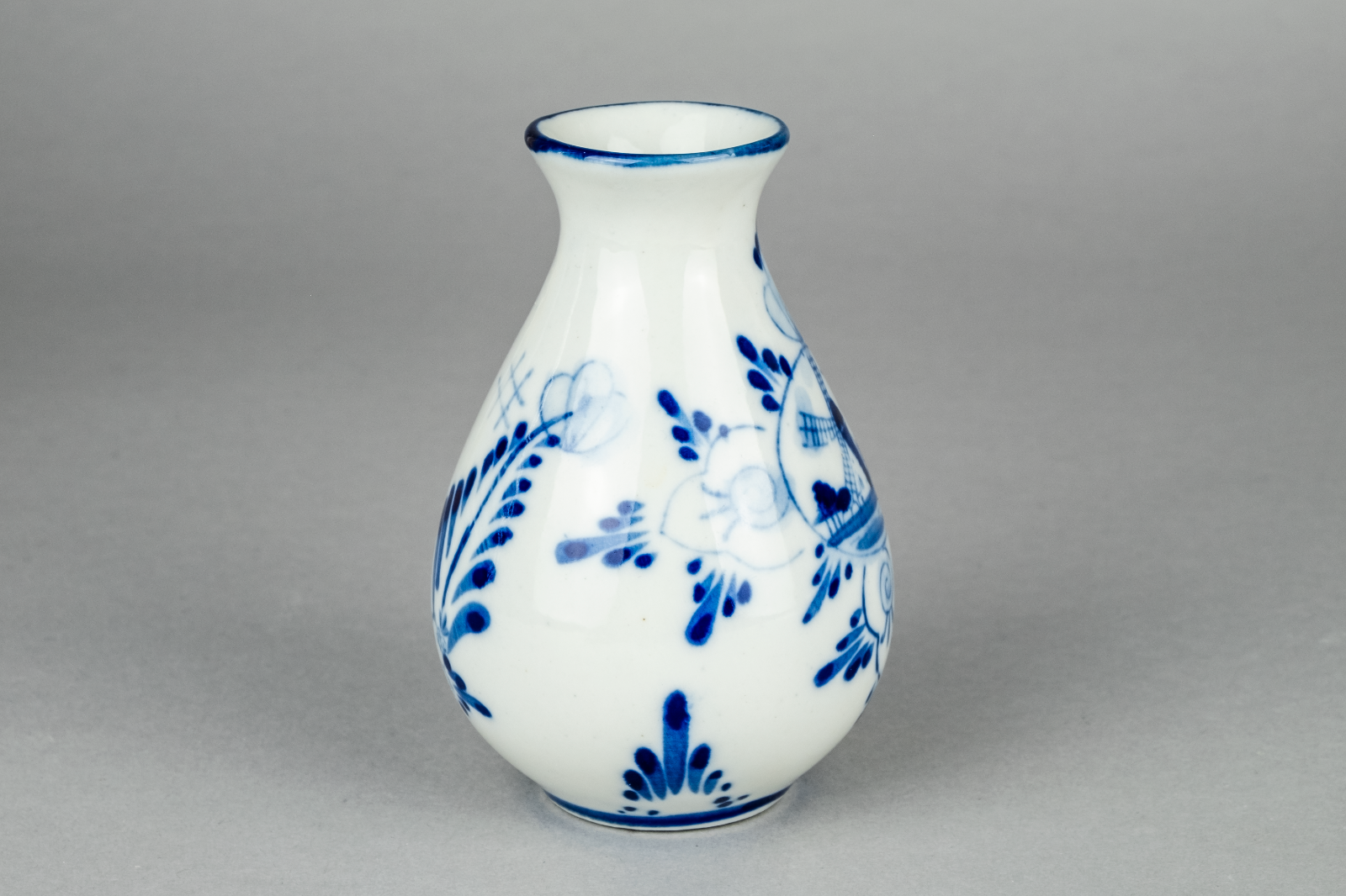 Vase Windmühle 11 cm Blaue Unterglasur3