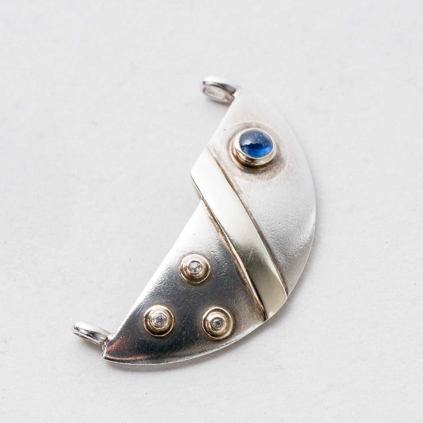 Silber Anhänger Kettenanhänger 925 Blauer Stein 3 cm 3,6 g2