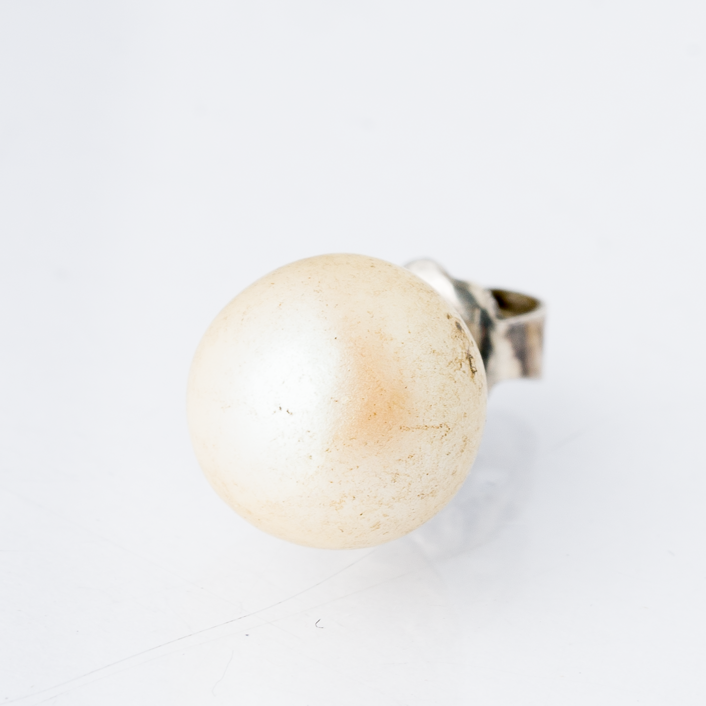 Einzelner Ohrring Ohrstecker Perle Silber 0,85 g0
