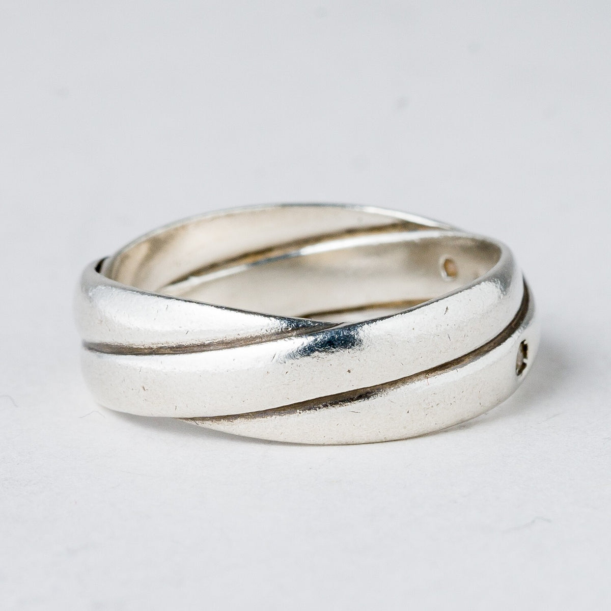 Silber Ring 925 Weiße Steine Größe 59 (18,8 mm Ø) 4,58 g2