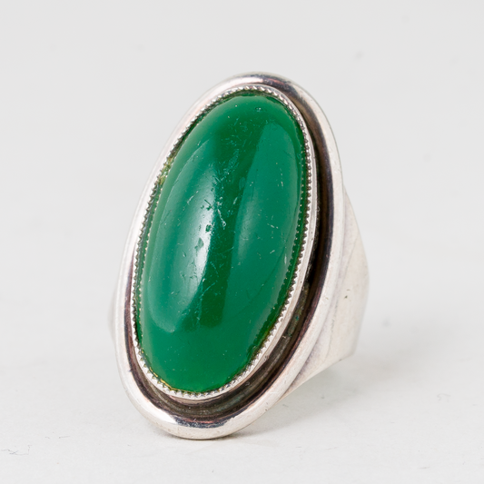 Ring Grüner Stein 925er Silber 11,38 g Größe 56 (17,8 mm Ø)0