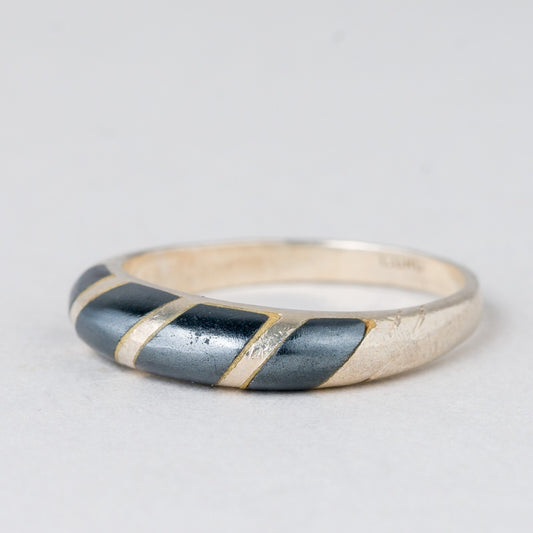 Ring Grauer Stein 2,51 g 925er Silber Größe 52 (16,5 mm Ø)0