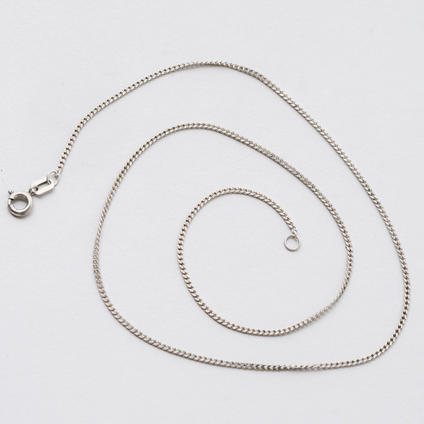 Silber Halskette 835 Panzerkette 1,3 mm 40 cm 2,02 g5