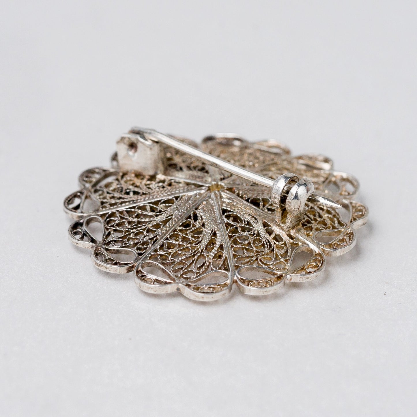 Brosche Silber filigran 3 cm 4,3 g3