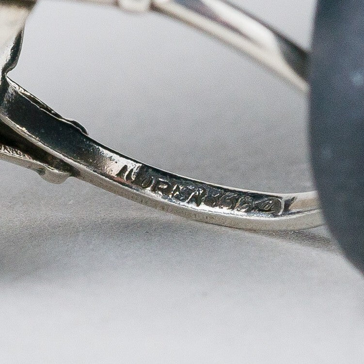Ring Silber 835 Blauer Stein Größe 54 (17,2 mm Ø) 6,45 g7