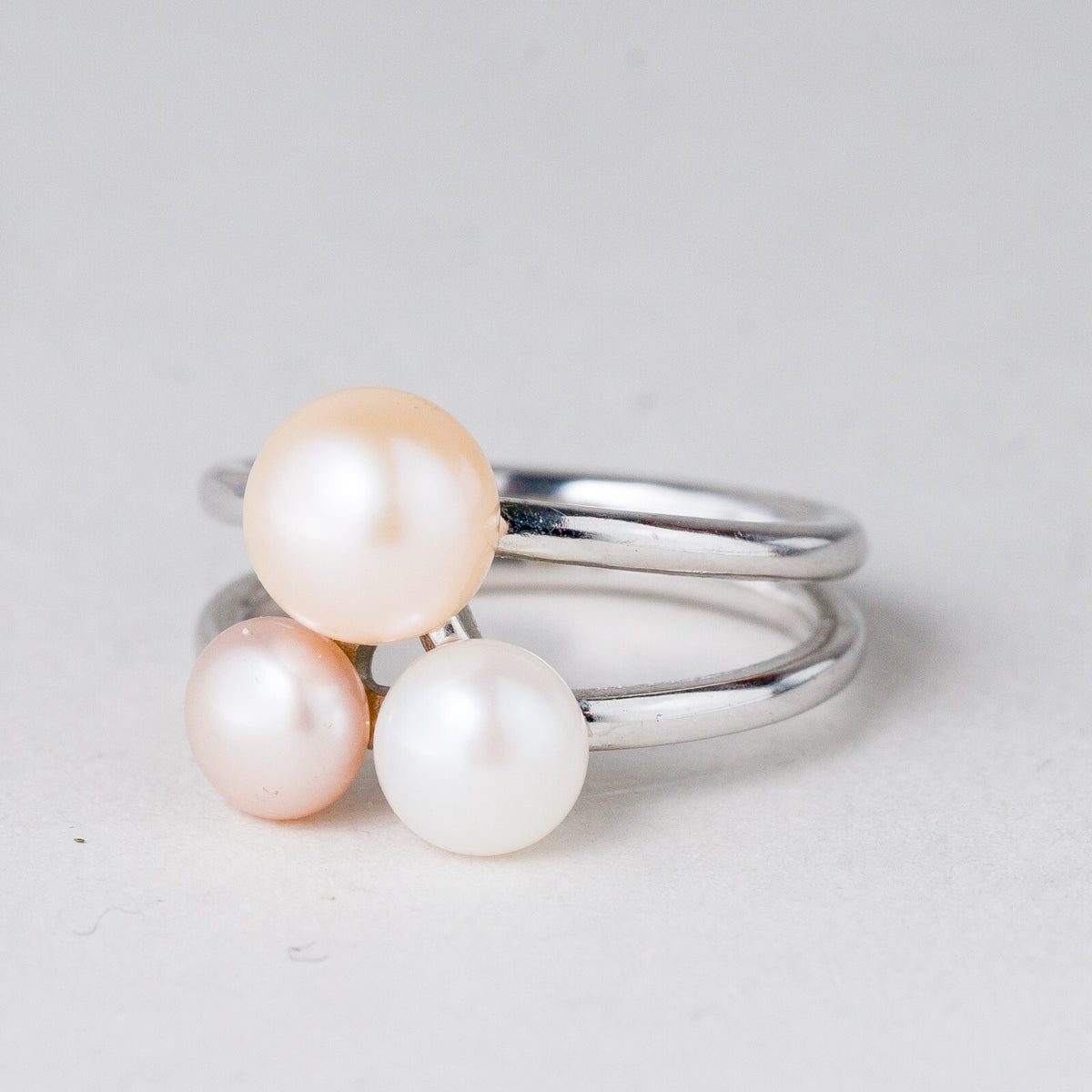 Silber Ring 925 Perlen Größe 53 (16,8 mm Ø) 4,38 g0