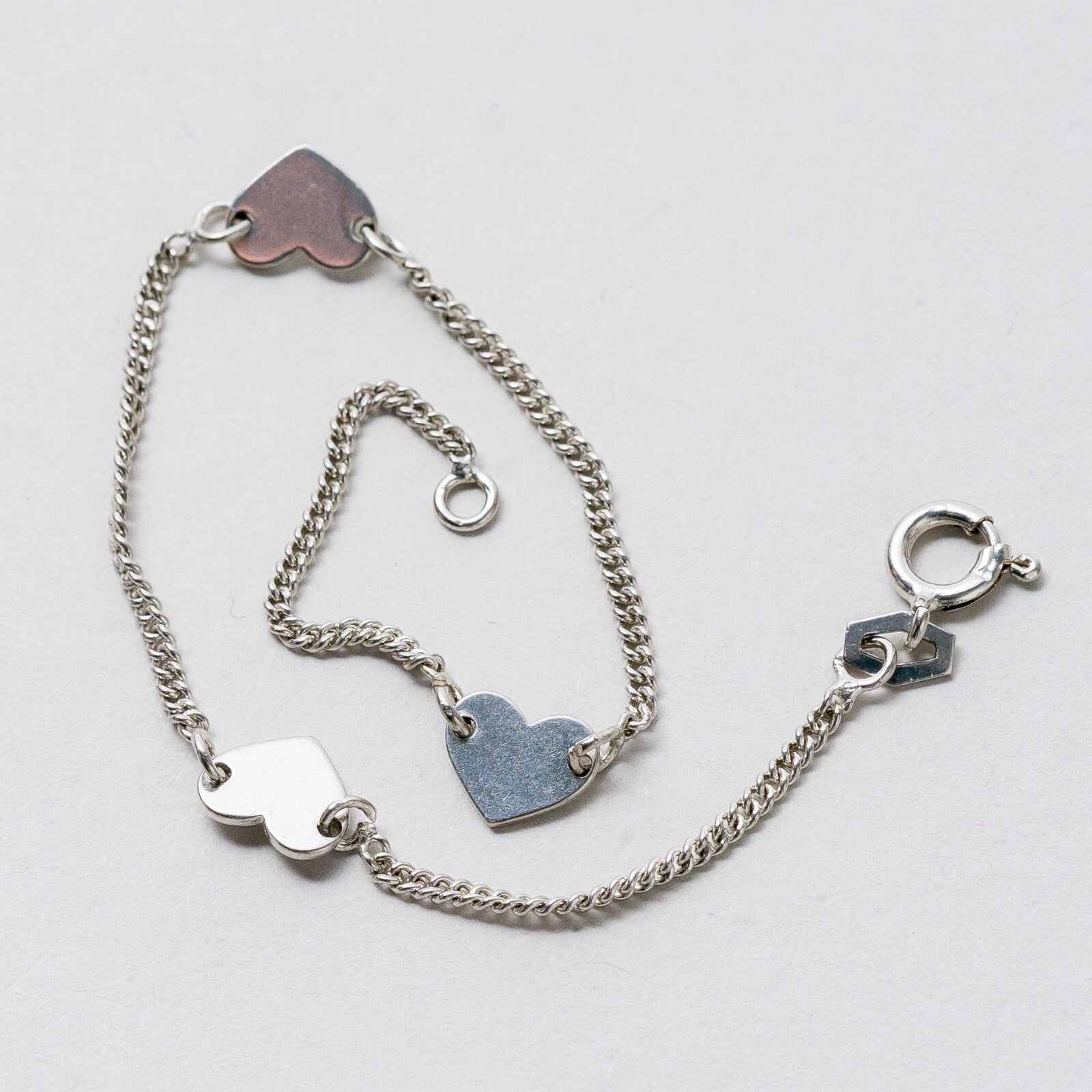 Armband Silber 835 Herzen 18 cm 2,41 g6