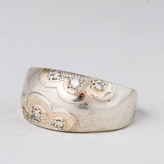 Ring Weiße Steine 2,82 g 925er Silber Größe 54 (17,2 mm Ø)0