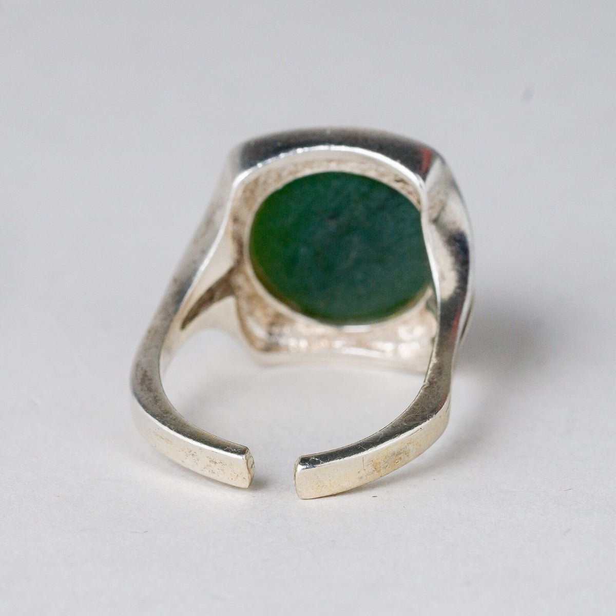 Silber Ring 925 Grüner Stein Größe flexibel 7,36 g3