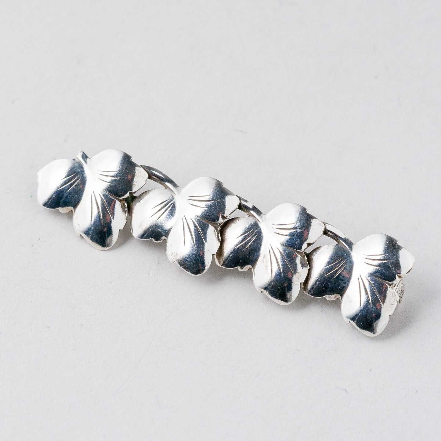 Silber Brosche 835 Floral 4,9 cm 2,97 g0