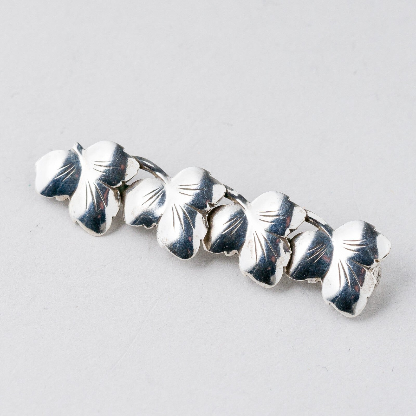 Silber Brosche 835 Floral 4,9 cm 2,97 g0