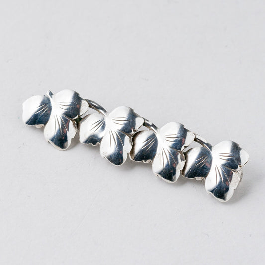 Silber Brosche 835 Floral 4,9 cm 2,97 g0