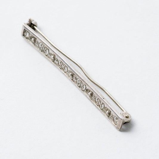 Silber Brosche Spange 835 Filigran 4,6 cm 1,91 g0