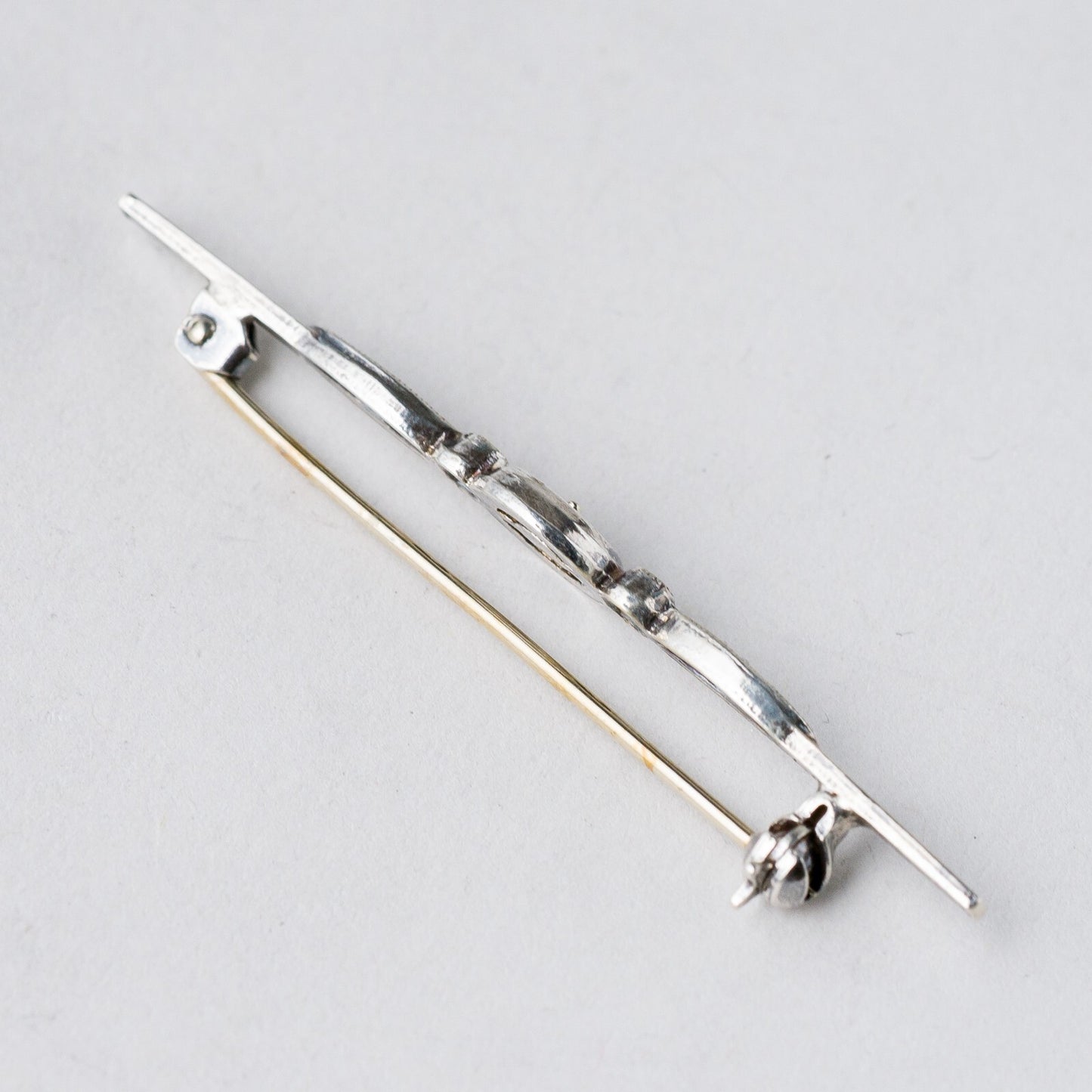 Brosche 835 Silber Graue Steine 5,5 cm 2,73 g4