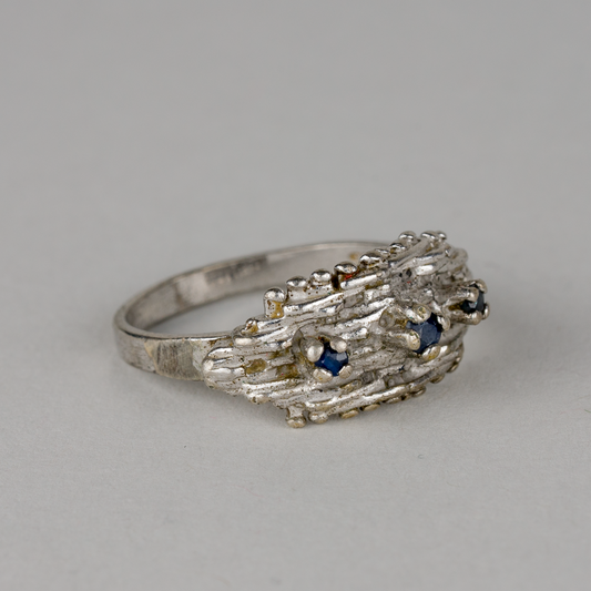 Silberring 935er Silber 4g Mit Muster und Steinen Größe 55 (17,5 mm Ø)0