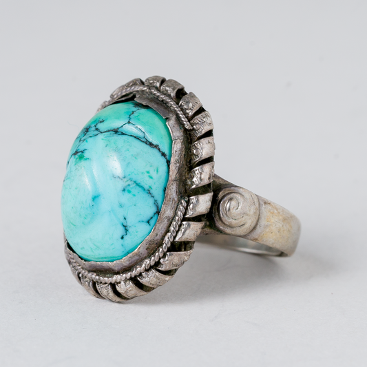 Ring Türkis Silber 6,51 g Größe 54 (17,2 mm Ø)0