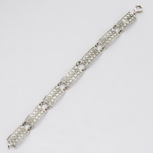 Silber Glieder Armband 18 cm 835 Filigran 7,47 g0