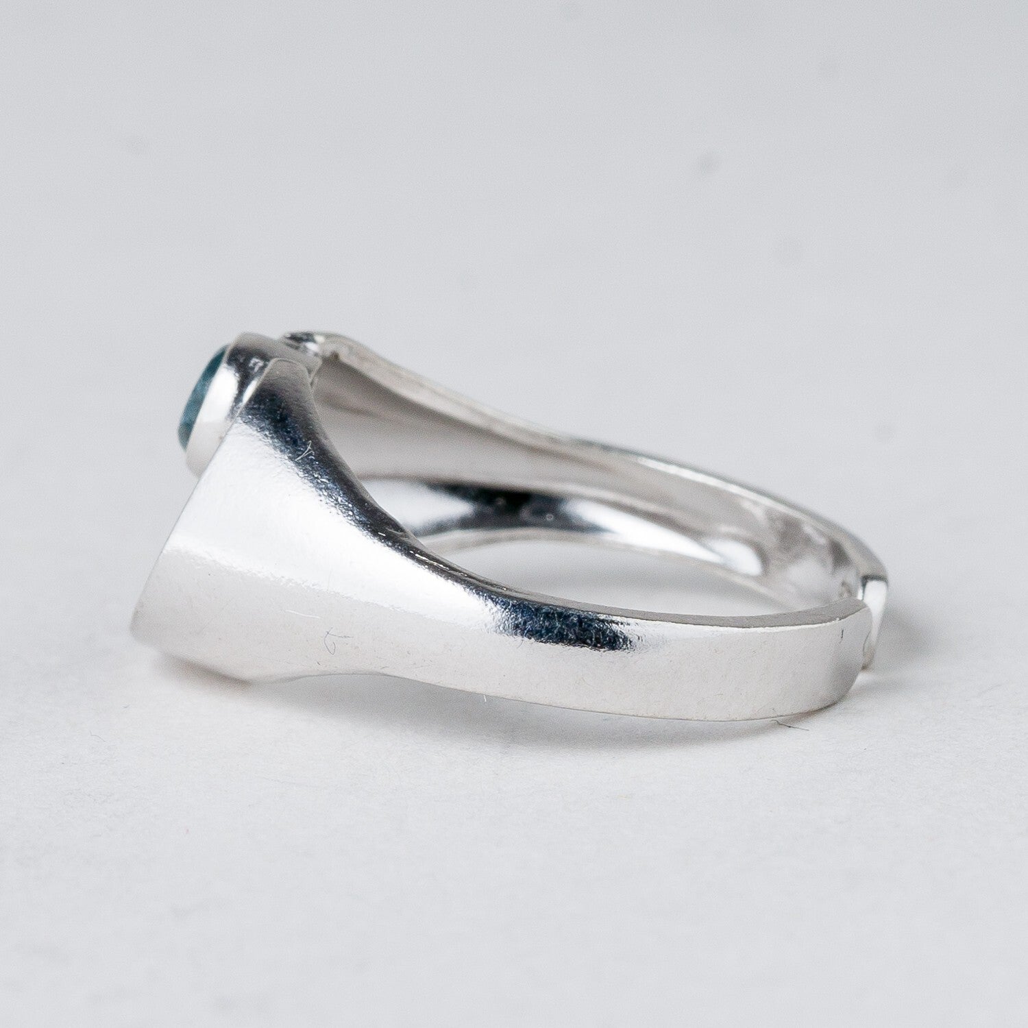 Silber Ring 835 Blauer Stein Größe flexibel ca. 51 2,33 g4