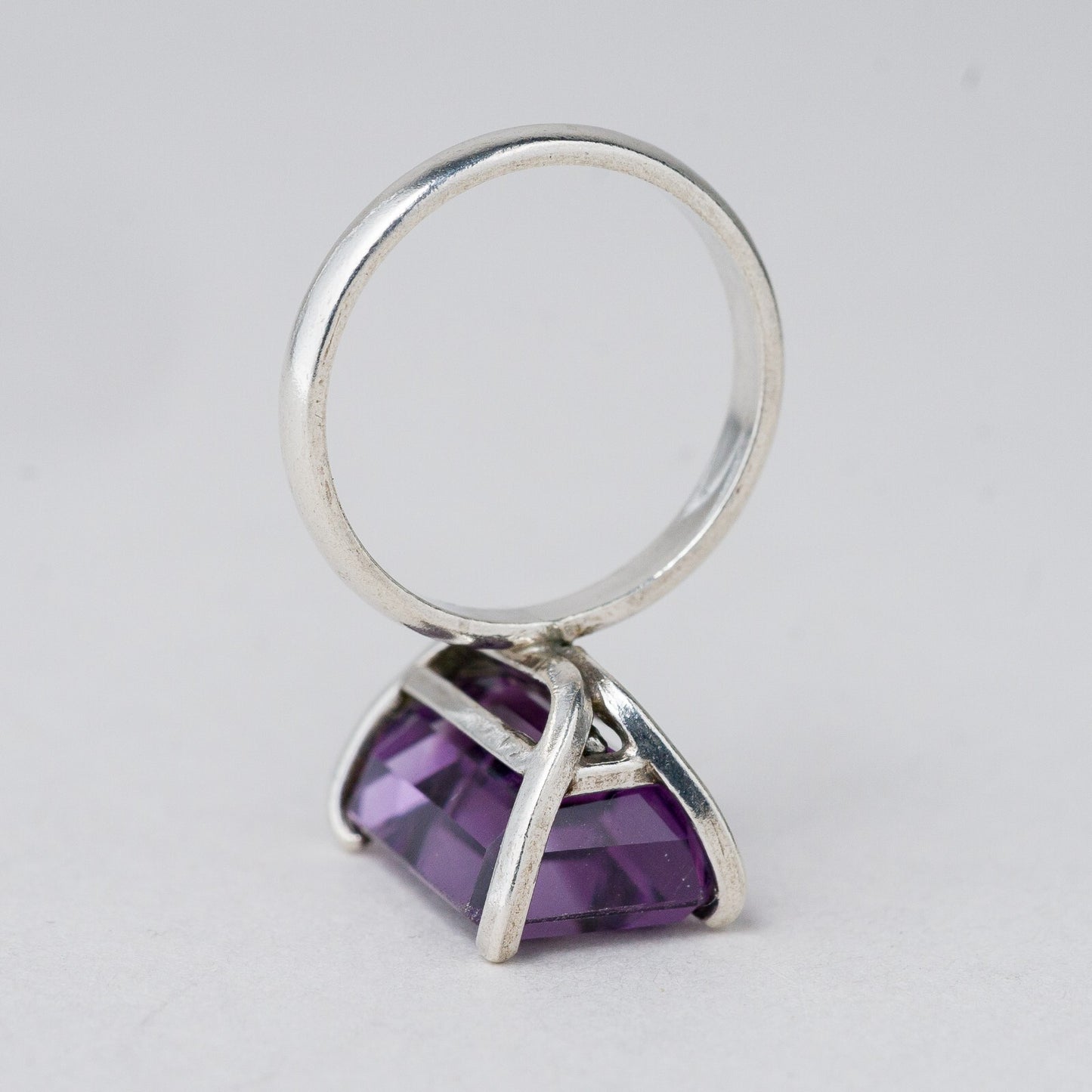 Silber Ring Lila Stein Größe 52 (16,5 mm Ø) 4,5 g6