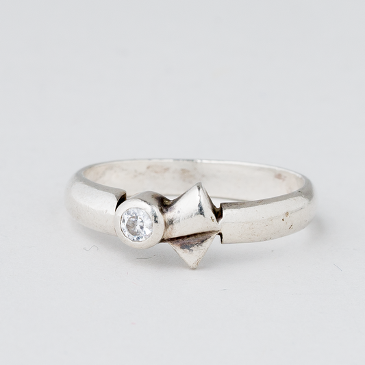 Ring Steinbesatz 2,3 g 925er Silber Größe 50 (15,9 mm Ø)0