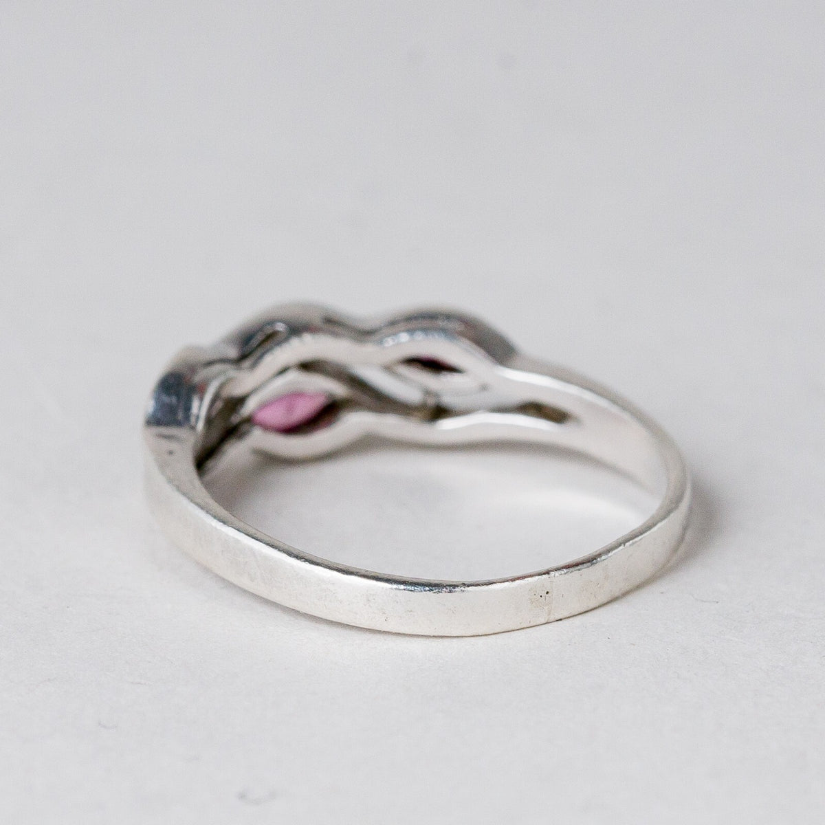 Silber Ring 925 Pinke Steine Größe 52 (16,5 mm Ø) 1,71 g2