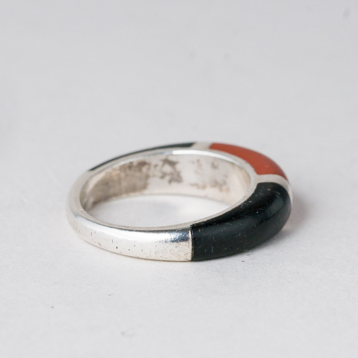 Silber Ring 925 Rot, Schwarz Größe 50 (15,9 mm Ø) 2,87 g4