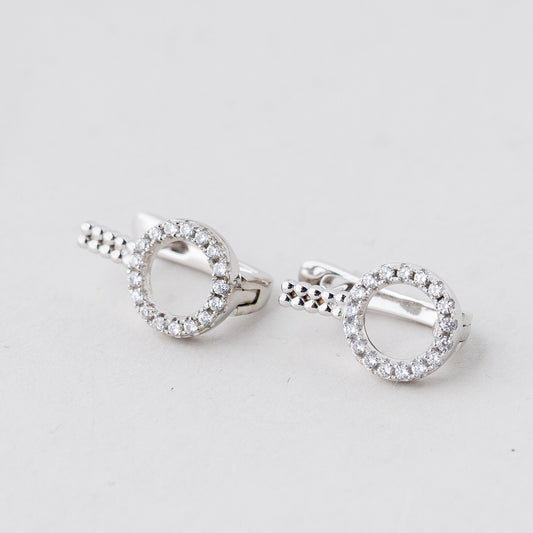 Silber Ohrringe Ohrstecker 925 Weiße Steine 2,28 g0